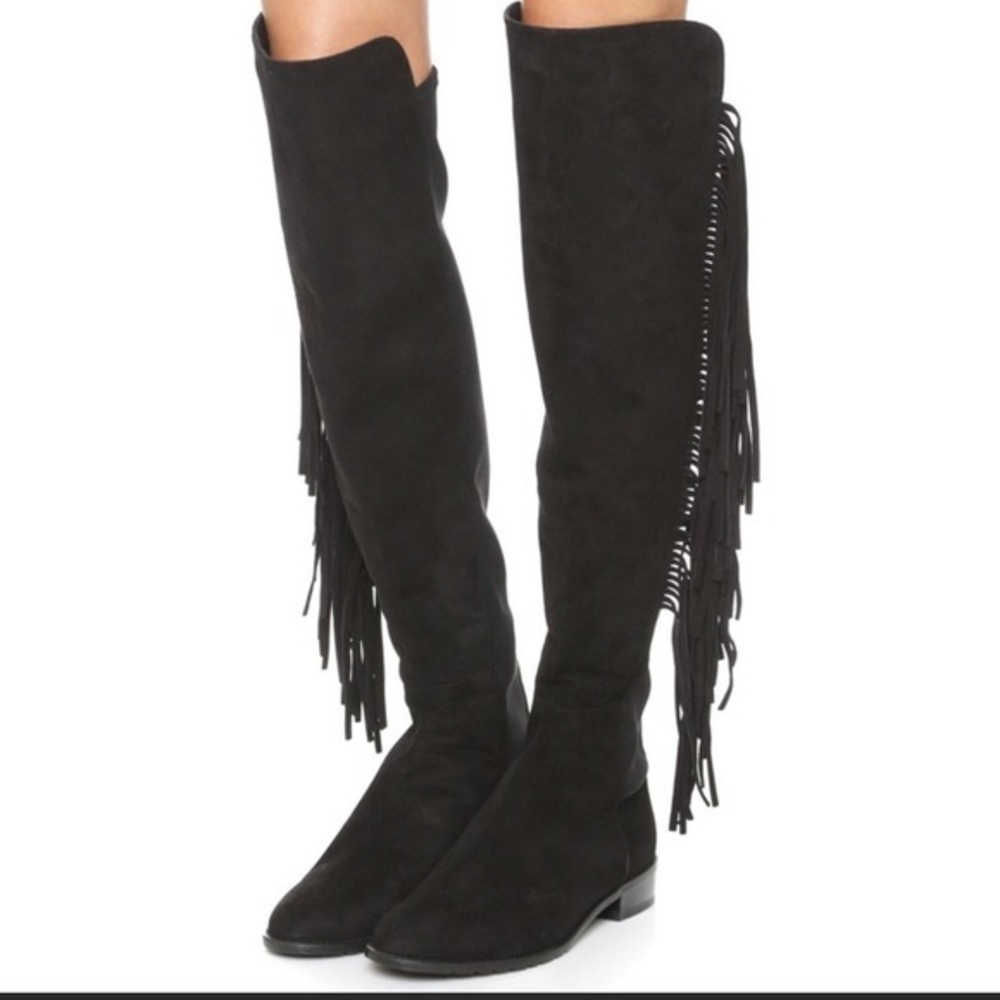 Brand new Stuart Weitzman knee high fringe boots